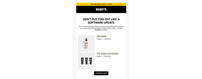 Article Cart abandonment recovery email template