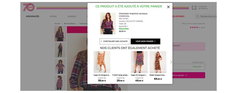 Article recommandation produit produits Ajout panier